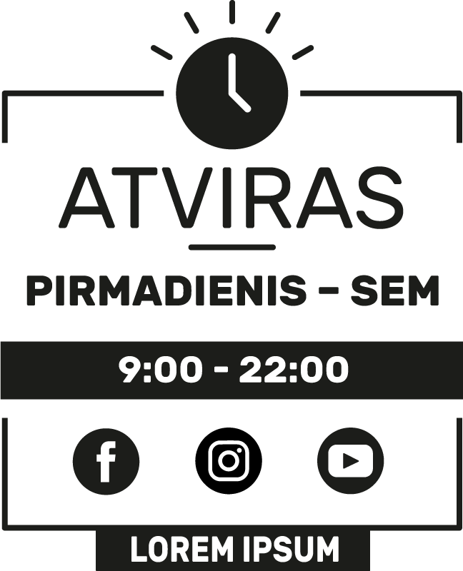 Individualizuotas tvarkaraštis parduotuvės langų lipdukas - „Tenstickers“