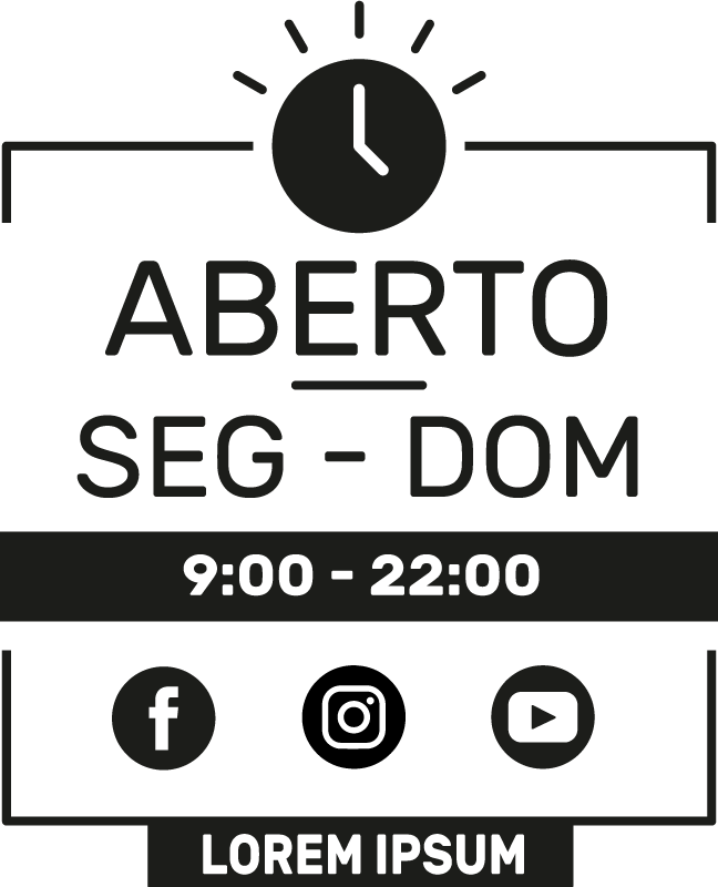 Autocolante decorativo para montras horário personalizado - TenStickers