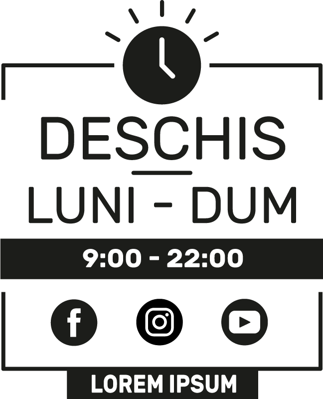 Autocolante magazin semne frontale orar personalizat - TenStickers