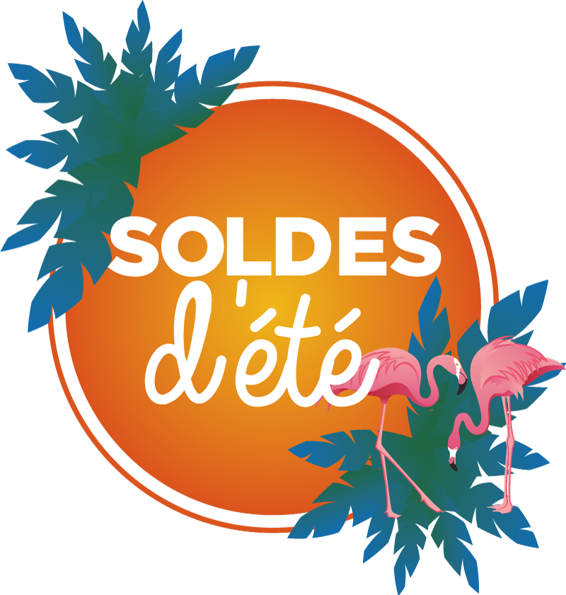 Sticker soldes d'été motif tropical - TenStickers
