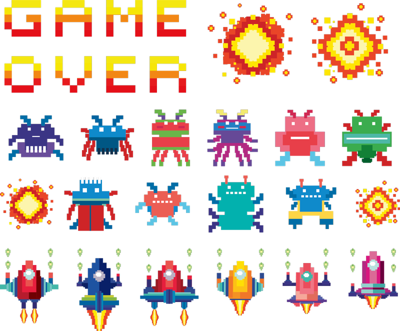 Gamer Wandtattoo 8-bit Game Over