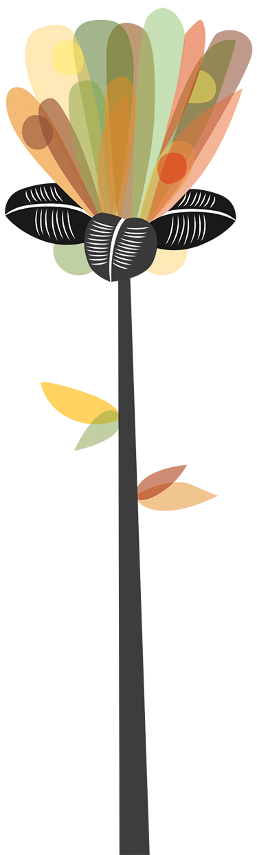 Soyut dikey çiçek sticker - TenStickers