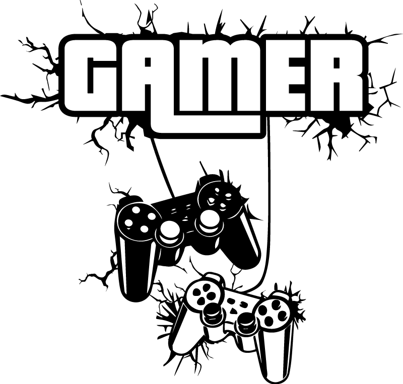 Gamer zone with control teenage wall decals - TenStickers