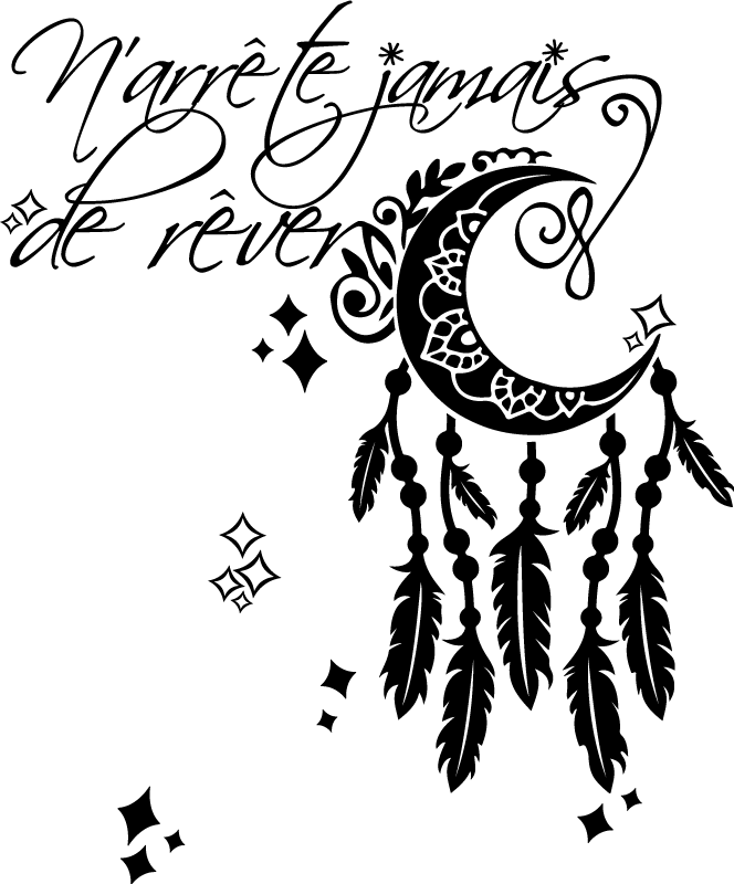 Adhésif mural citation n'arrête jamais de rêver - TenStickers