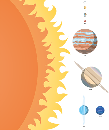 sticker mural système solaire - TenStickers
