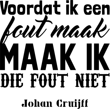 Muursticker citaat Johan Cruijff - TenStickers