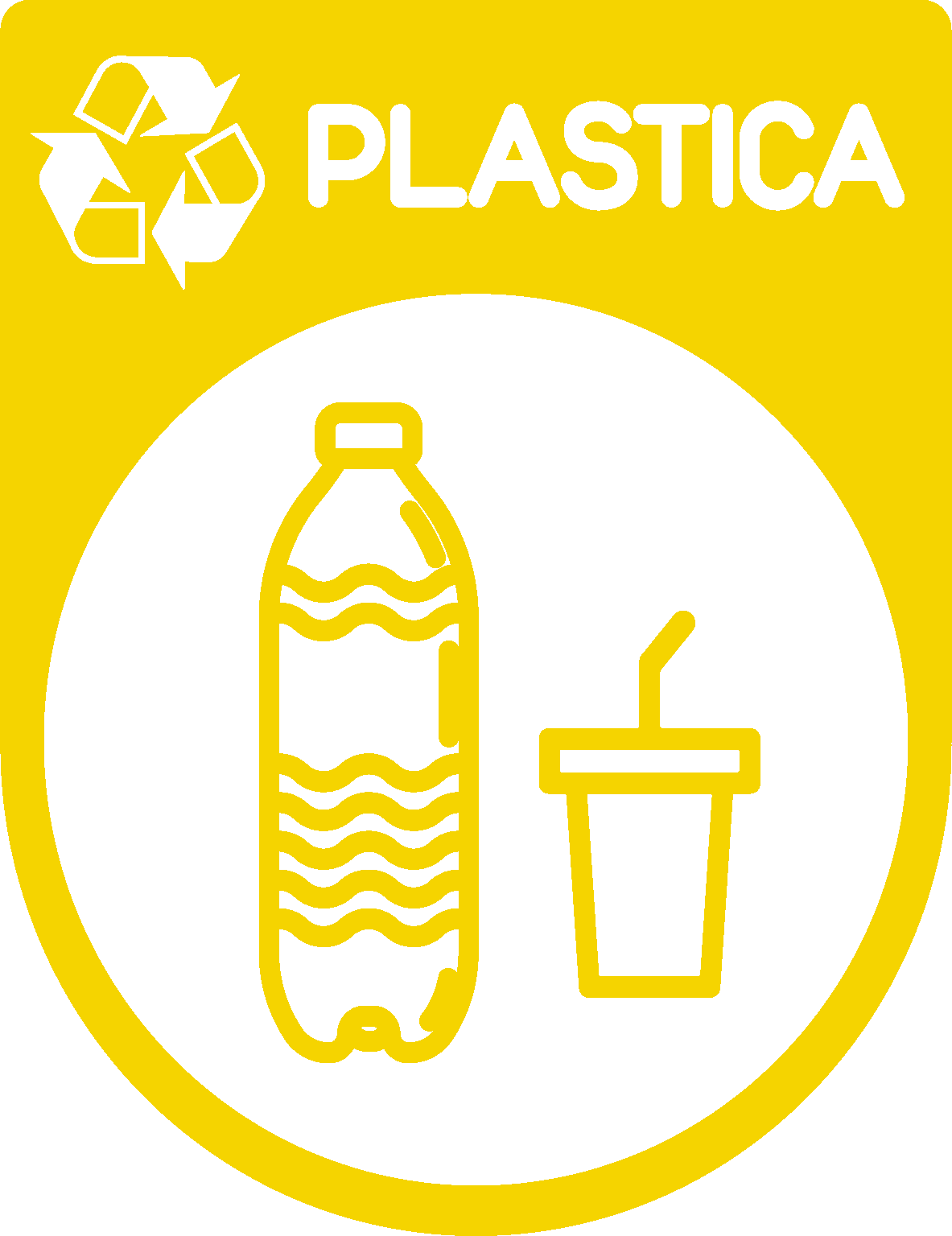 Adesivo contenitore riciclaggio della plastica - TenStickers