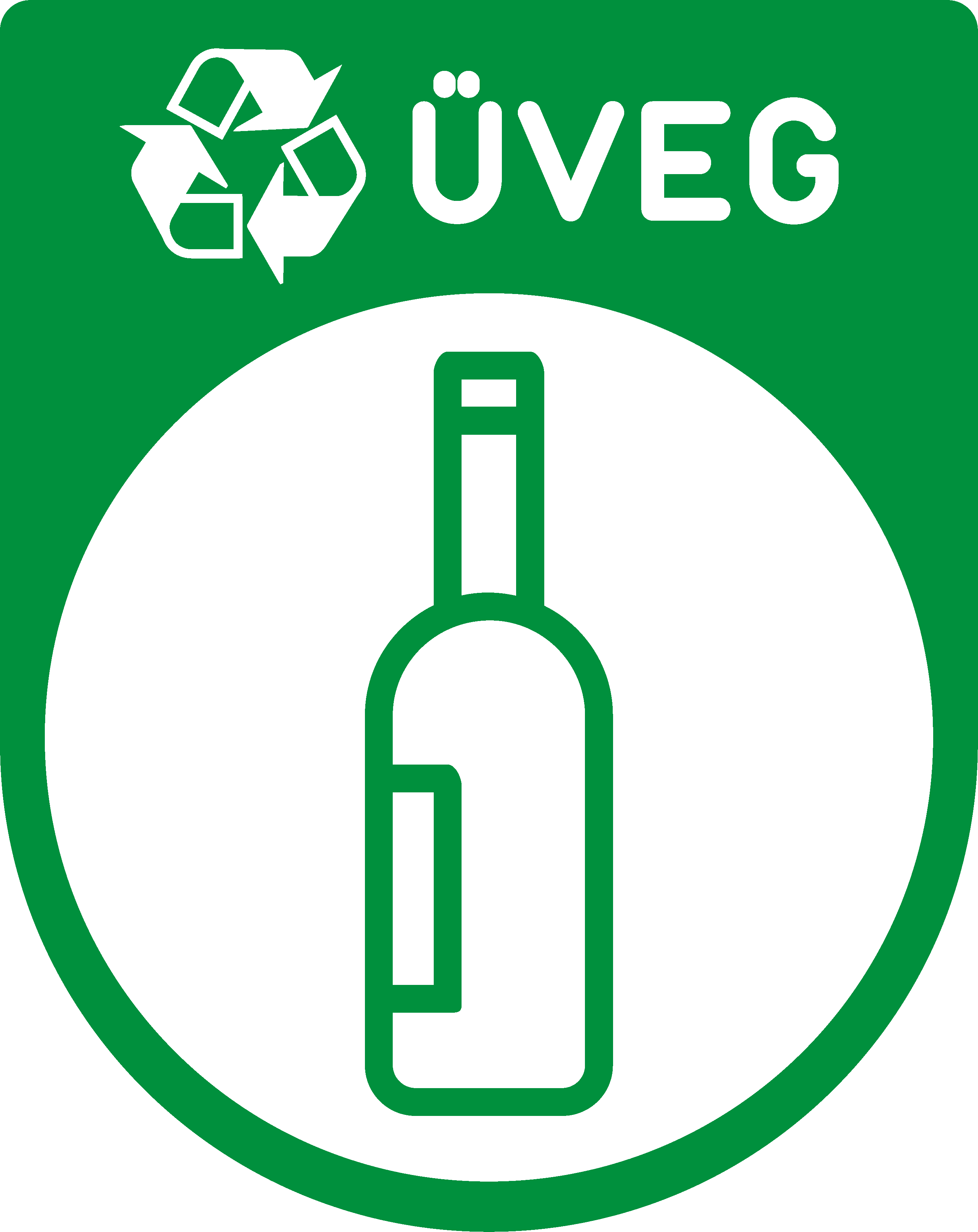 üveg újrahasznosítás konténer matrica - TenStickers