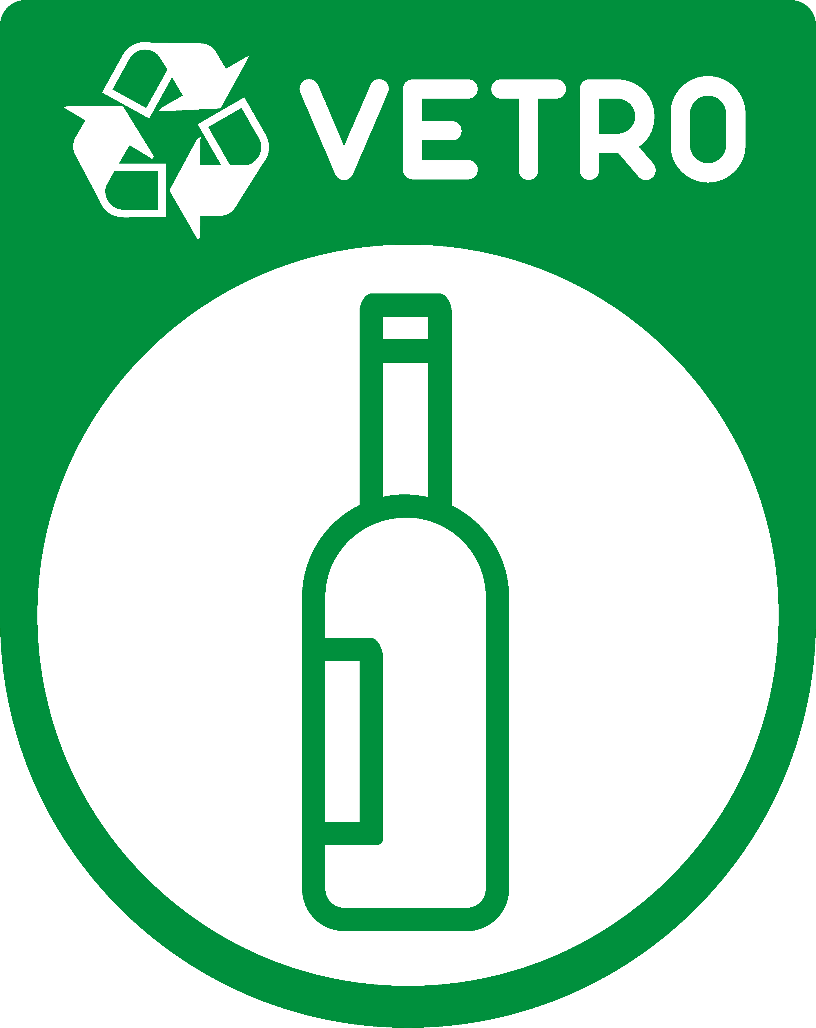 Adesivo contenitore riciclaggio del vetro - TenStickers