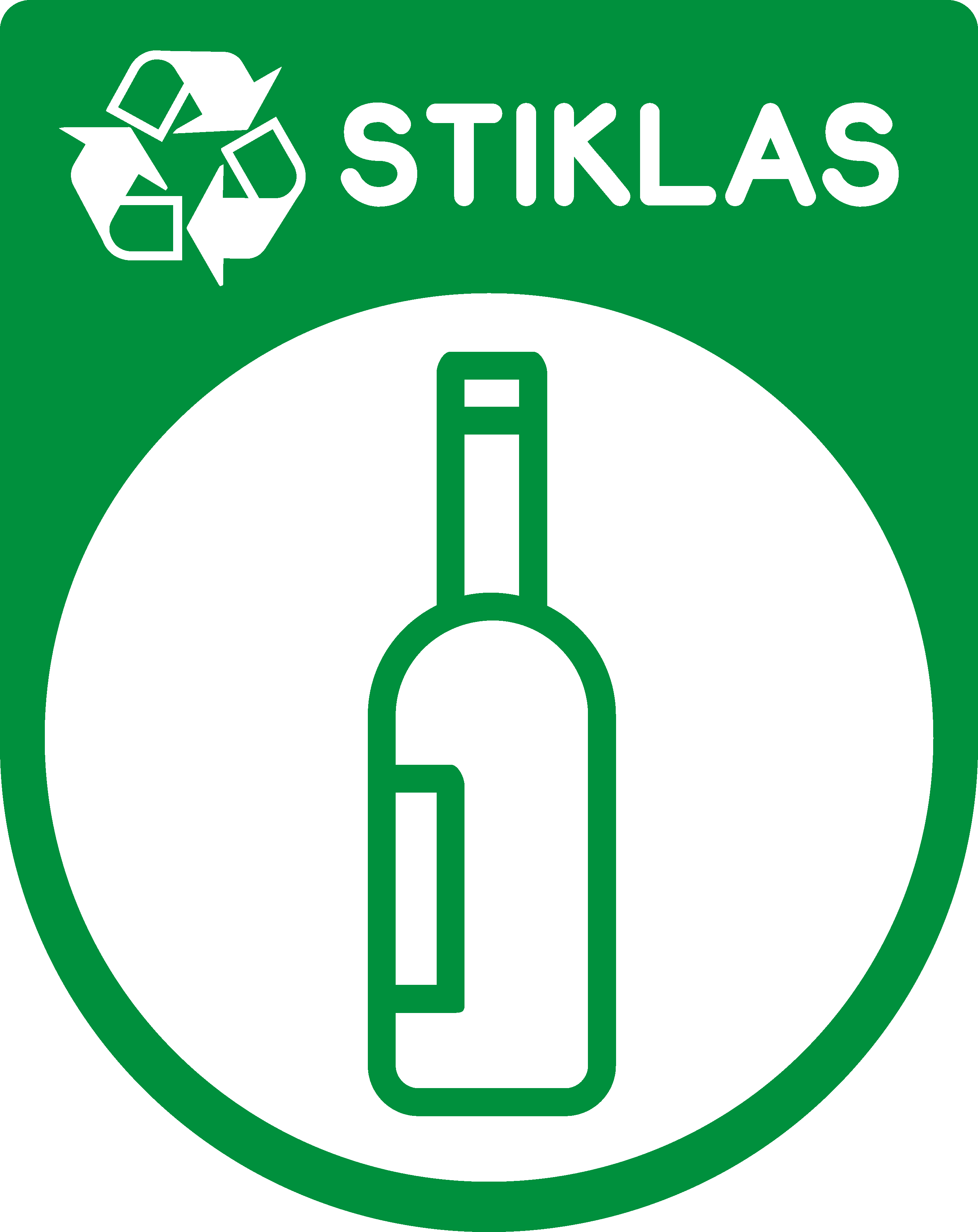 Stiklo perdirbimas šiukšlių konteinerių lipdukas - „Tenstickers“