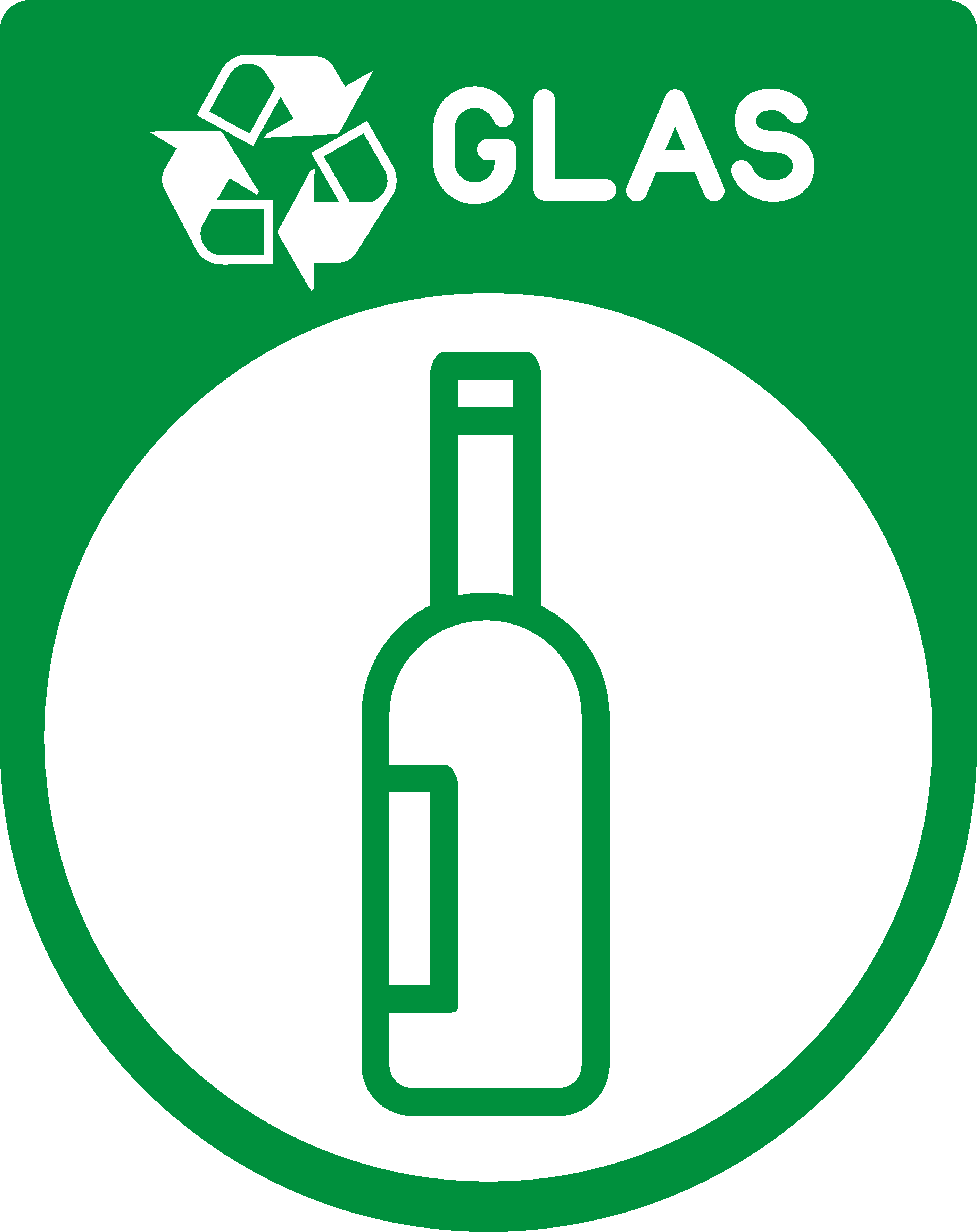 Glasåtervinning Väggklistermärken behållare - Tenstickers