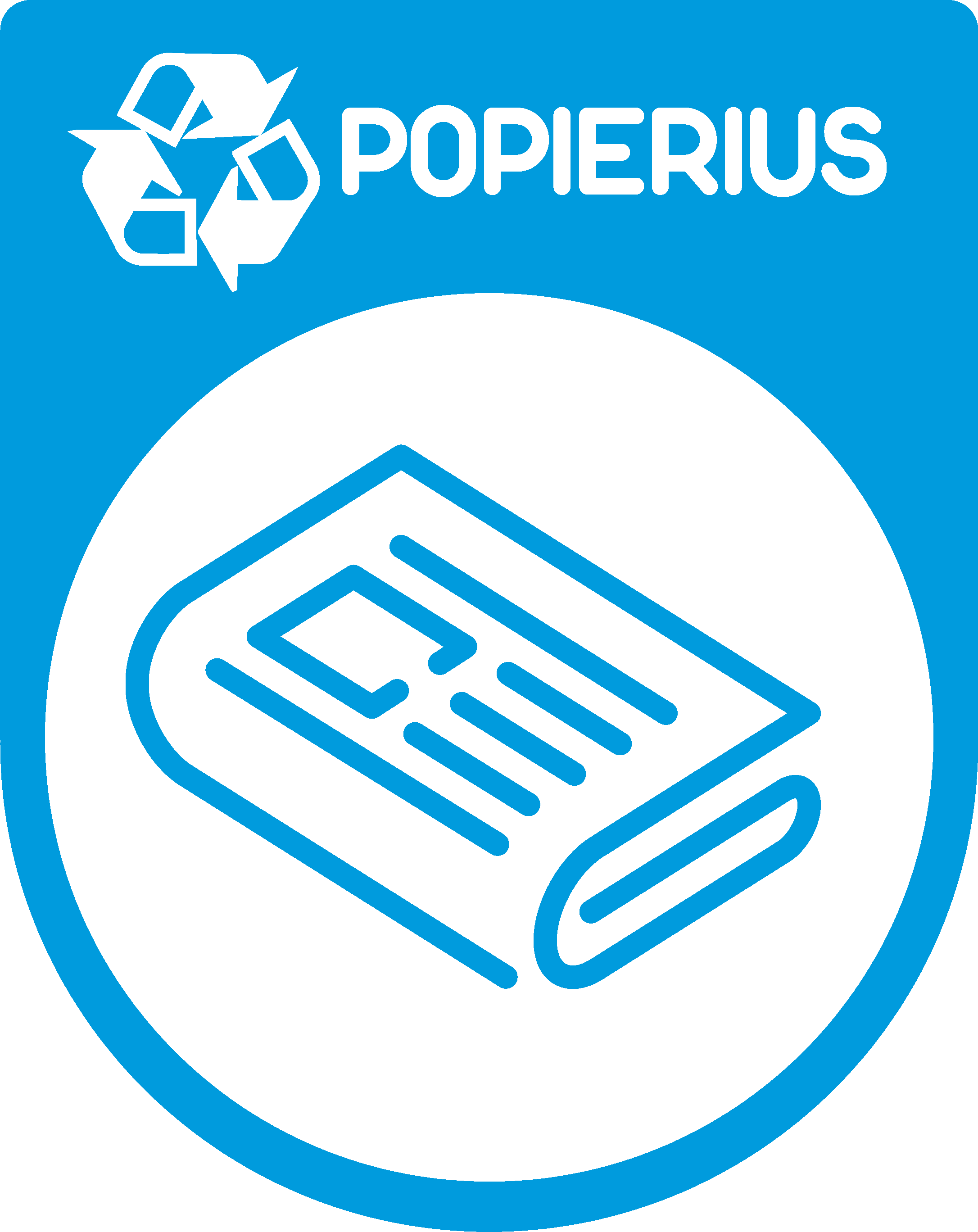 Perdirbimo popierius šiukšlių konteinerių lipdukas - „Tenstickers“