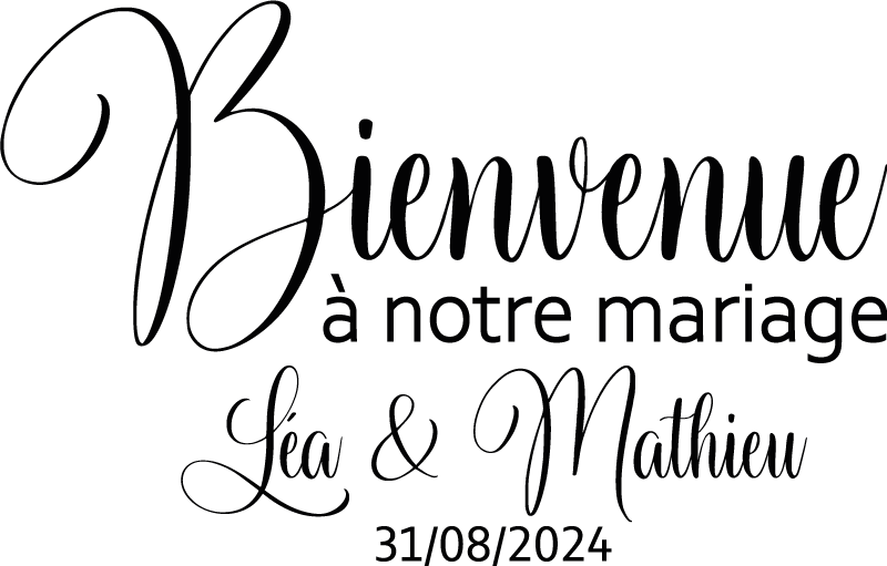 Sticker mariage bienvenue personnalisable prénoms - TenStickers