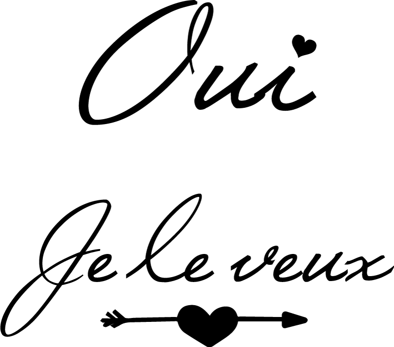 Sticker mariage oui je le veux - TenStickers