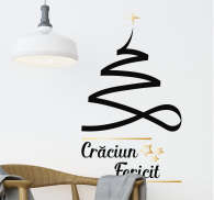 Fericit brad de craciun romania crăciun zid decal - TenStickers
