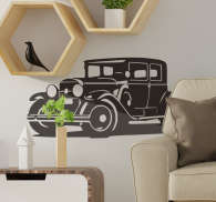 Autocollant Mural Vinyle – Chevrolet Fleetline Coupé, 22x62 Pouces, Noir, Déco