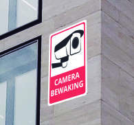 Camerabewaking Rode En Zwarte Bord Zelfklevende Sticker Tenstickers