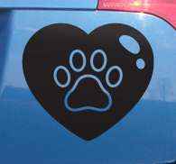 2 x LARGE PAWS VEHICLE STICKER DECALS s286 