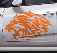 Autocollant Décoratif Lion Tribal - Ornement Tatouage Pour Voiture - STICKYHUGO - Perso