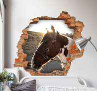tridimensionale lavabile motivo: cavalli facile da applicare e rimuovere autoadesivo Adesivo da parete 3D cavalli 70 x 100 cm Graz Design 