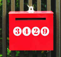 Spruch für Zuhause Zahlen und punkte mailbox TenStickers