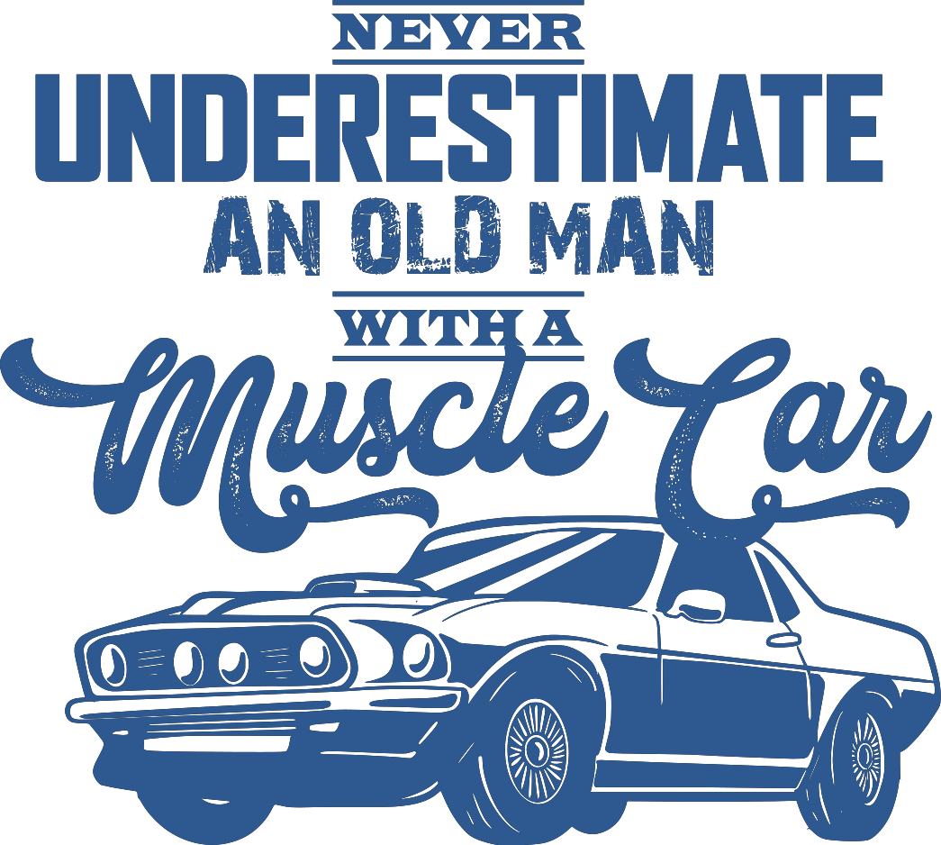 Old Man with Muscle Car t shirt