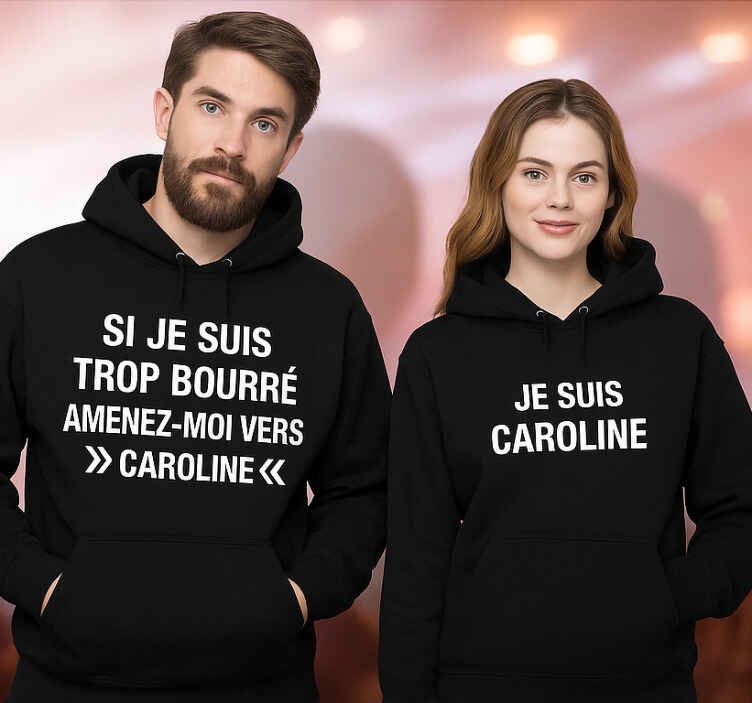 Sweatshirt couple si je suis trop ivre - TenStickers