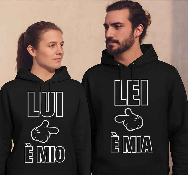 Felpa per copia lui è mio e lei è mia - TenStickers
