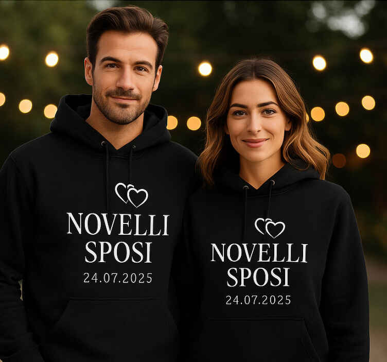 Felpa appena sposati in italiano - TenStickers