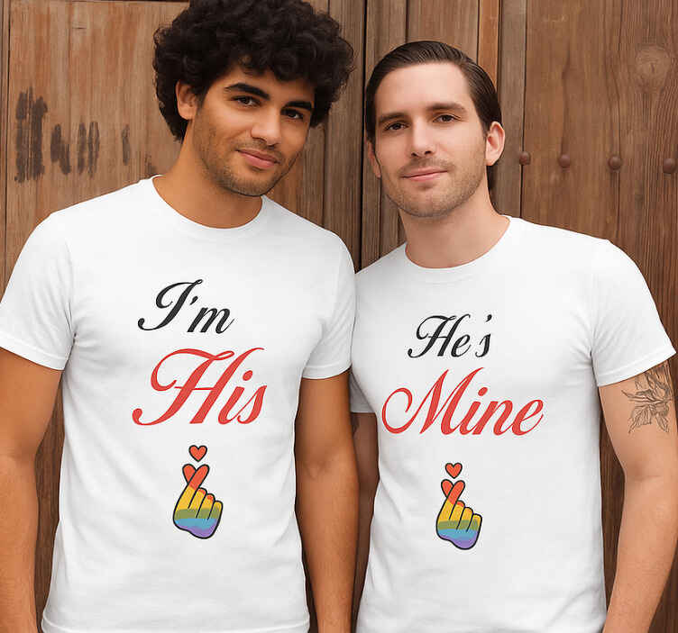 Majice za parove lgbt ja sam njegov - TenStickers