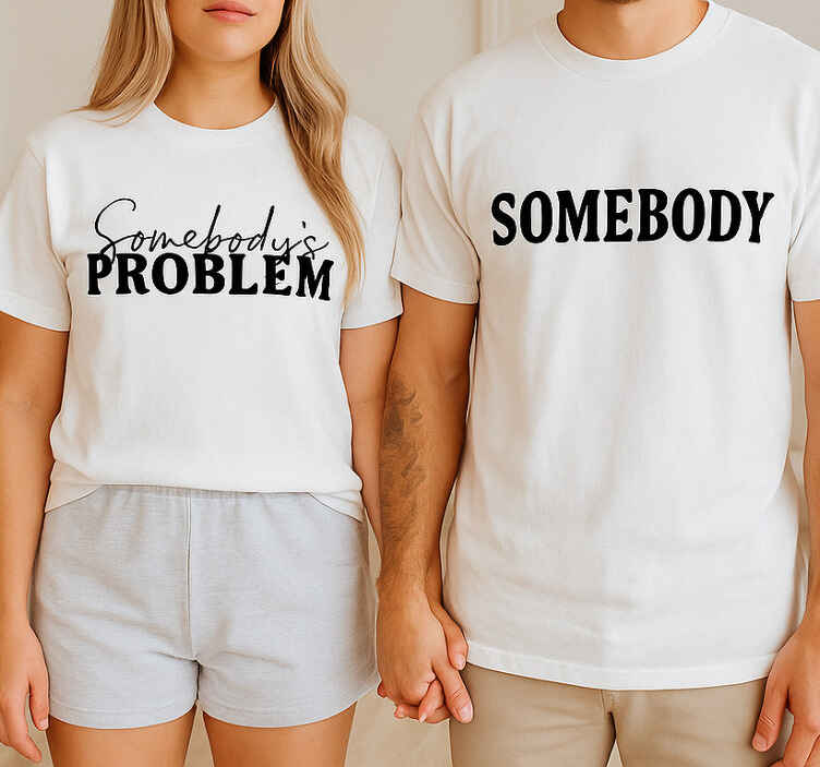 T-shirt couple problème de quelqu'un - TenStickers