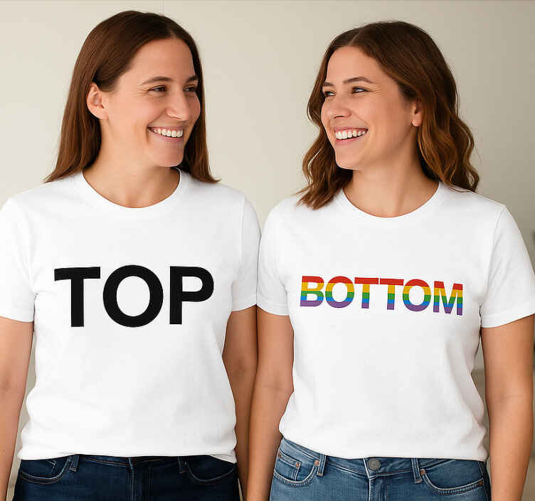 Majice za parove lgbt top i bottom - TenStickers