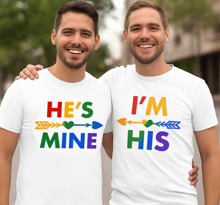 Majice za parove lgbt on je moj - TenStickers