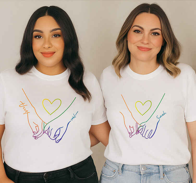 Majice za parove lgbt srce - TenStickers