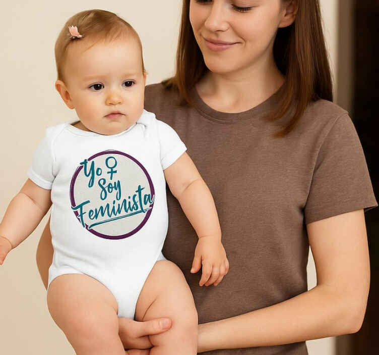 Body feminista con diseño yo soy feminista teal script - TenVinilo