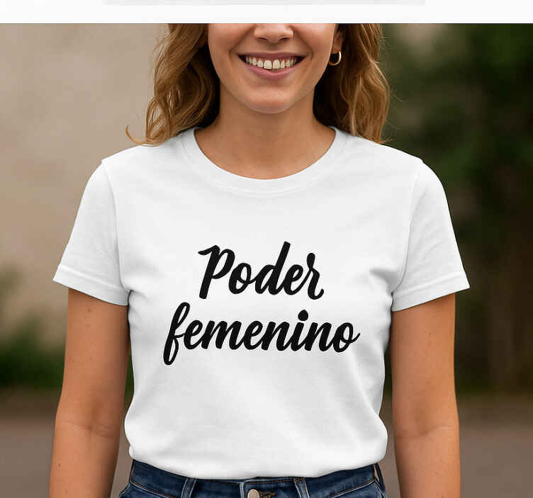 Camiseta de mujeres al poder con frase women power - TenVinilo