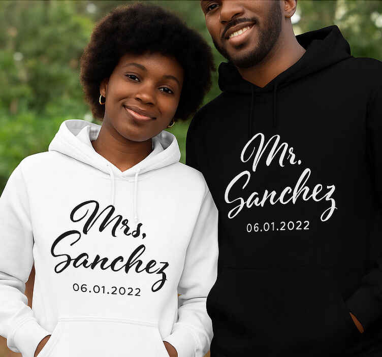 Majice za parove mr i mrs "sanchez" - TenStickers