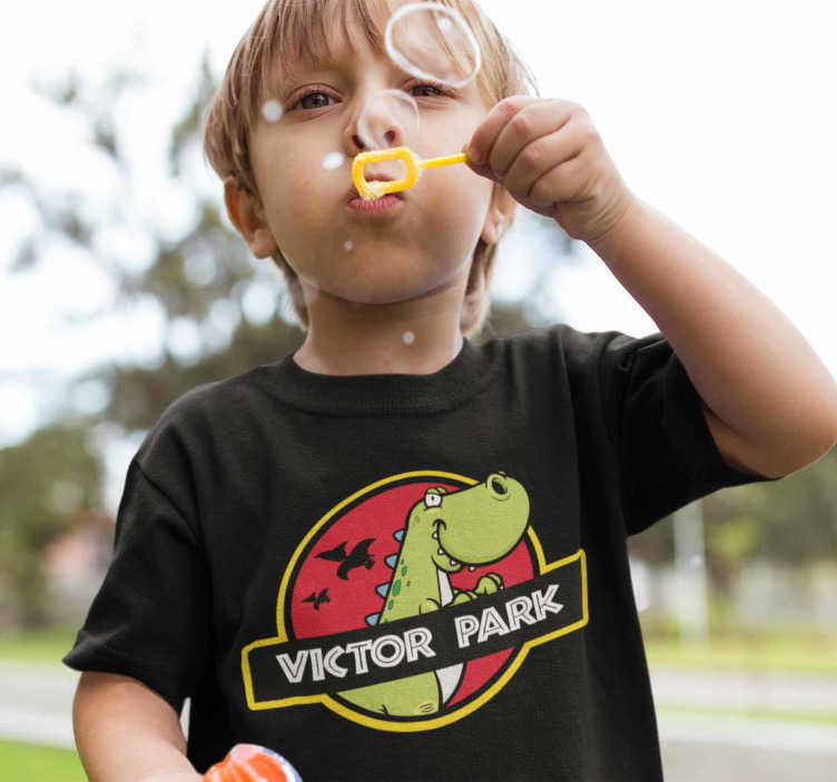 Jurassic Park dinosaur kids t-shirt with name - TenStickers