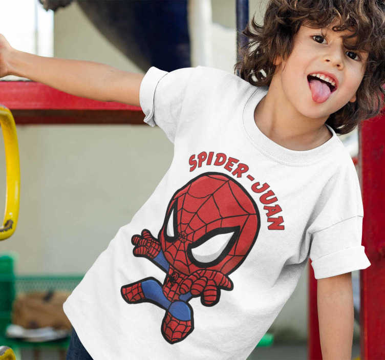 Peluquero labios Curiosidad Camiseta niños Spiderman con Nombre - TenVinilo