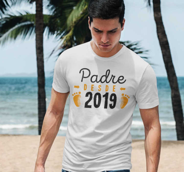 Camiseta Día del Padre padre desde con año personalizable - TenVinilo