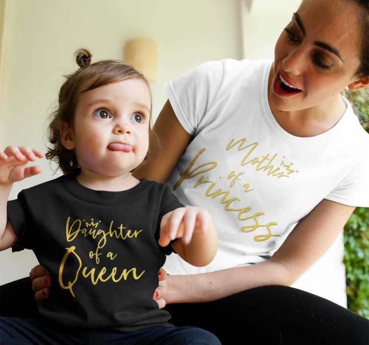 Queen and Queen Mother and Daughter Matching Family T-Shirts