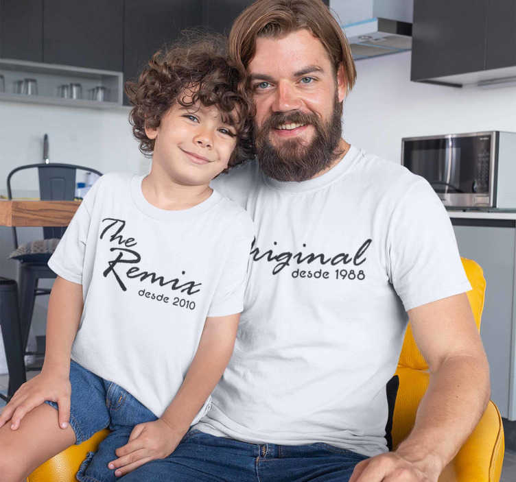 Camisetas para padres e hijos original y remix - TenVinilo