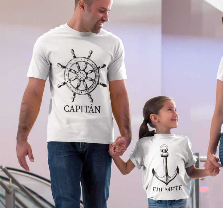 Camisetas padres e hijos capitán y grumete - TenVinilo