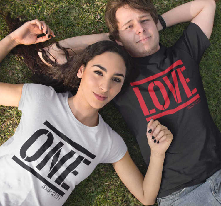 Camisetas para parejas One Love -