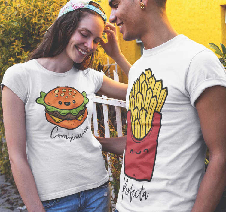 Camisetas hamburguesa y patatas - TenVinilo