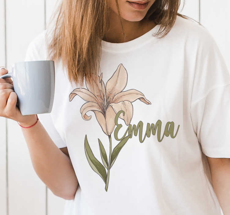 geni Bunke af grad Smuk botanik blomst t-shirt - TenStickers