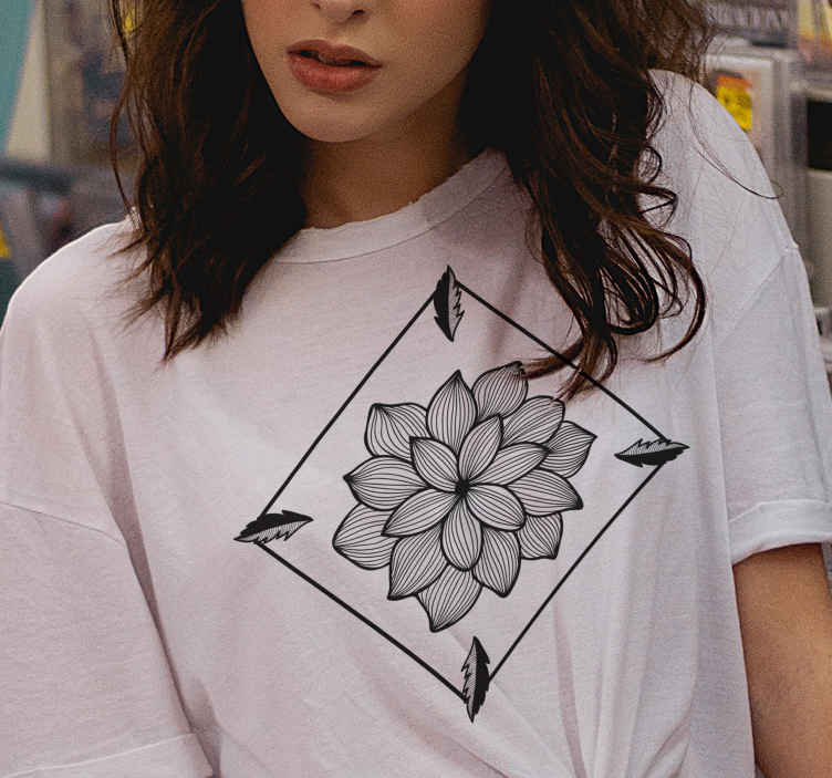 T-shirt floral femme simple