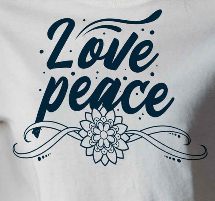 Camiseta estampado floral de amor y paz - TenVinilo