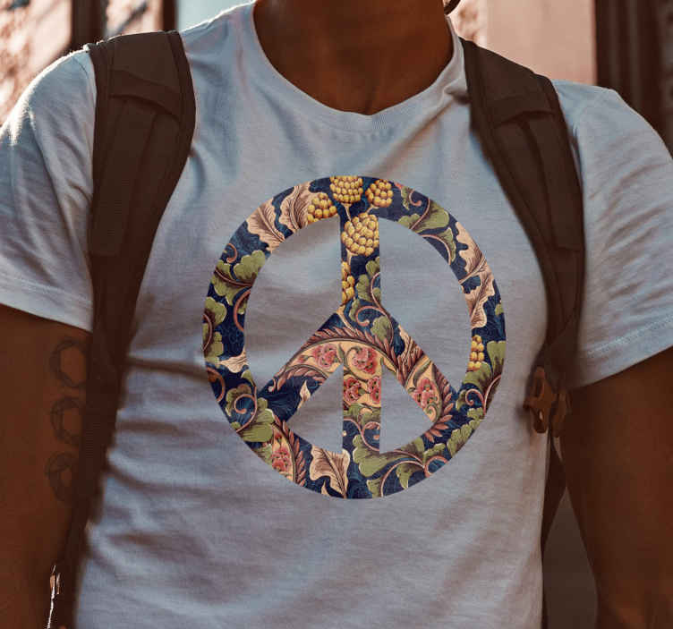 T-shirt Peace and Love et motif paisley