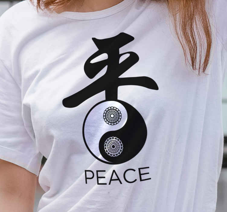 T-shirt simple Yin et yang graphique